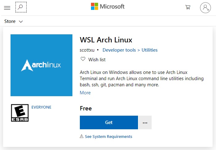 WSL Arch Linux - Microsoft Store.jpg