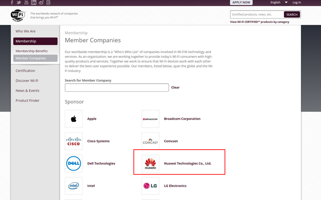 WiFi联盟官网恢复华为成员资格