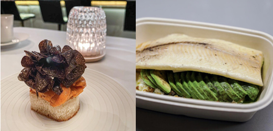 （左为CTBF堂食菜品，右为外卖菜品 图片来源Instagram）