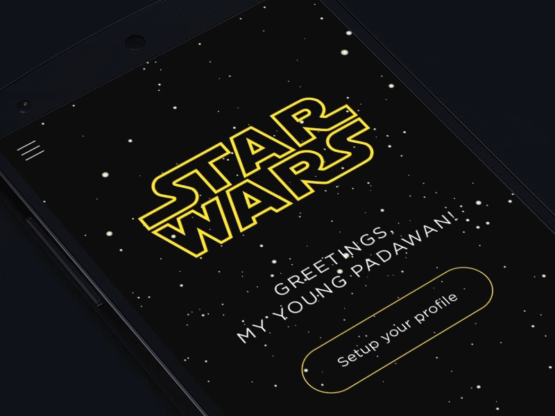 Star Wars animation for
Android