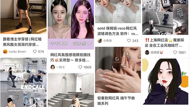 （小红书“网红风”的搜索页面）
