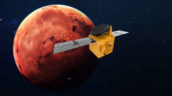 “希望”号火星探测器示意图   图片来源：阿联酋航天局