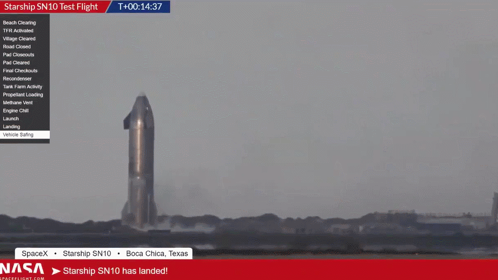 SpaceX 今日“奇迹”：星舰 SN10 高空试飞稳稳落地，随后却原地炸了