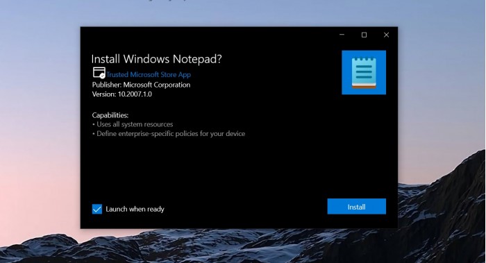 windows10记事本的更新将与两个大功能更新联系在一起