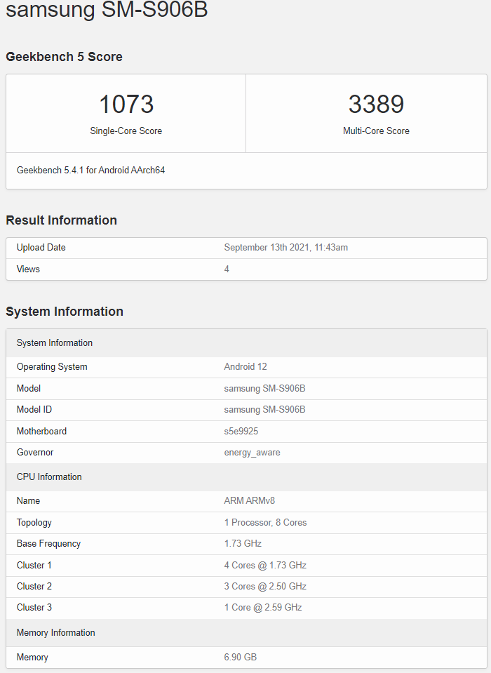 早期geekbench基准测试暗示exynos2200cpu性能提升微弱