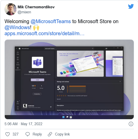 microsoftteams终于登陆微软商店但windows11下无法用于个人用途