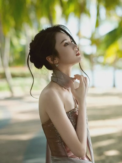 张慧雯｜海边抹胸美出新高度 - 图片 4