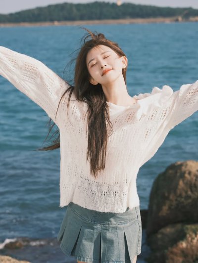 少女与海！9个氛围感拍照姿势，温柔到骨子里，美得像一幅画 - 图片 5