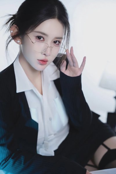 御姐秘书吊带黑丝美腿写真 - 图片 1
