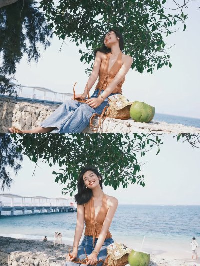 海边旅游度假拍照，10个动作姿势，漂亮气质又优雅，甜美惬意又浪漫出片 - 图片 1