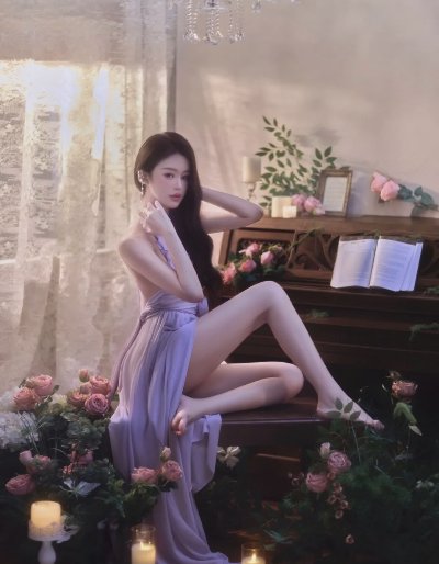 纯欲紫裙千金玉腿仙足写真 - 图片 3