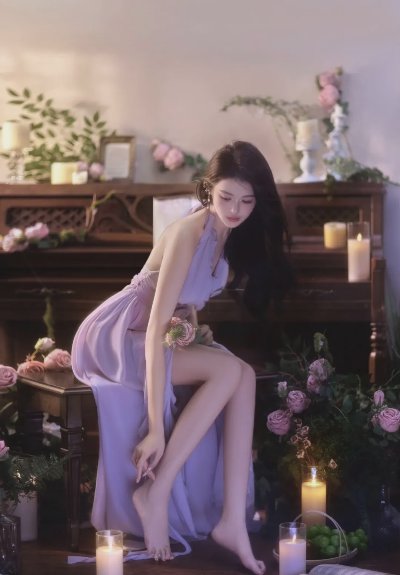 纯欲紫裙千金玉腿仙足写真 - 图片 5