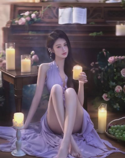纯欲紫裙千金玉腿仙足写真 - 图片 2