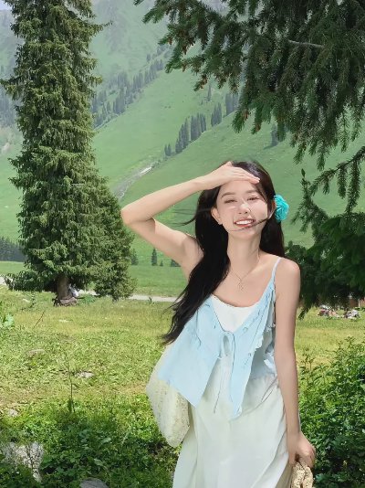 旅游拍照不知道摆什么姿势？穿长裙可以用的万能拍照姿势！自由又有氛围感 - 图片 4