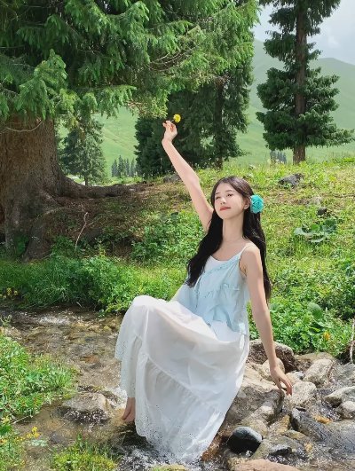 旅游拍照不知道摆什么姿势？穿长裙可以用的万能拍照姿势！自由又有氛围感 - 图片 3