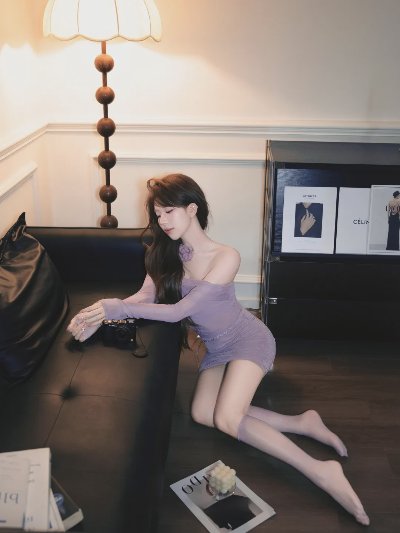 紫裙御姐纯欲丝袜美足写真 - 图片 1