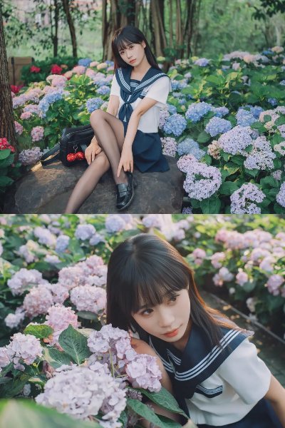 氛围感JK制服少女黑丝写真 - 图片 4