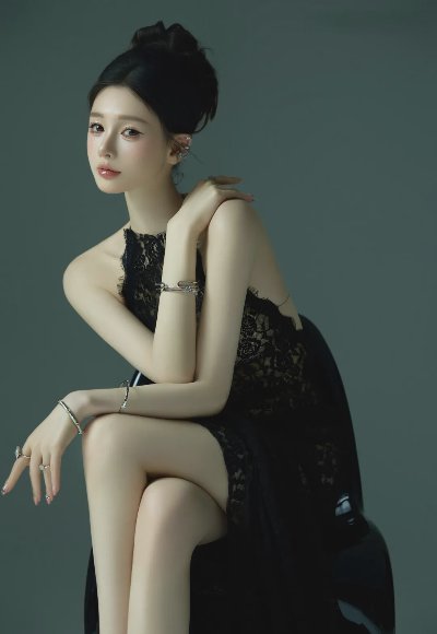 黑色露背蕾丝裙极品美腿写真 - 图片 5