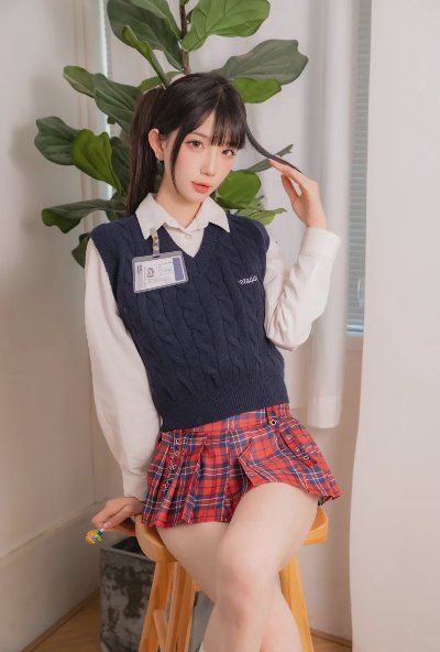 JK制服清纯少女美腿写真 - 图片 5