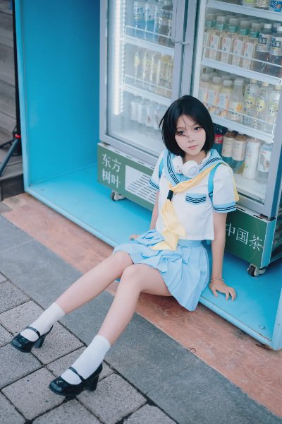 短发软萌甜妹JK制服写真 - 图片 3