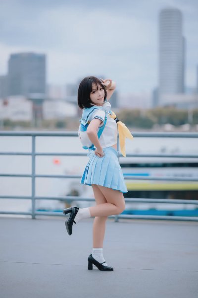 短发软萌甜妹JK制服写真 - 图片 4