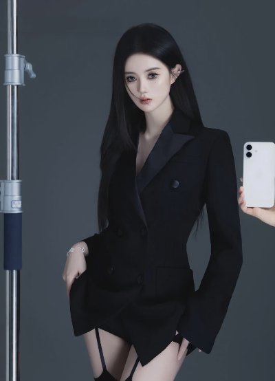 魅腰御姐吊带黑丝美腿写真 - 图片 3