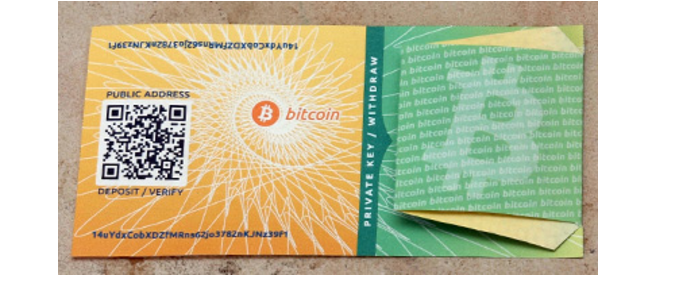 图4-11 通过bitcoinpaperwallet.com 生成的、私钥被密封住的纸钱包